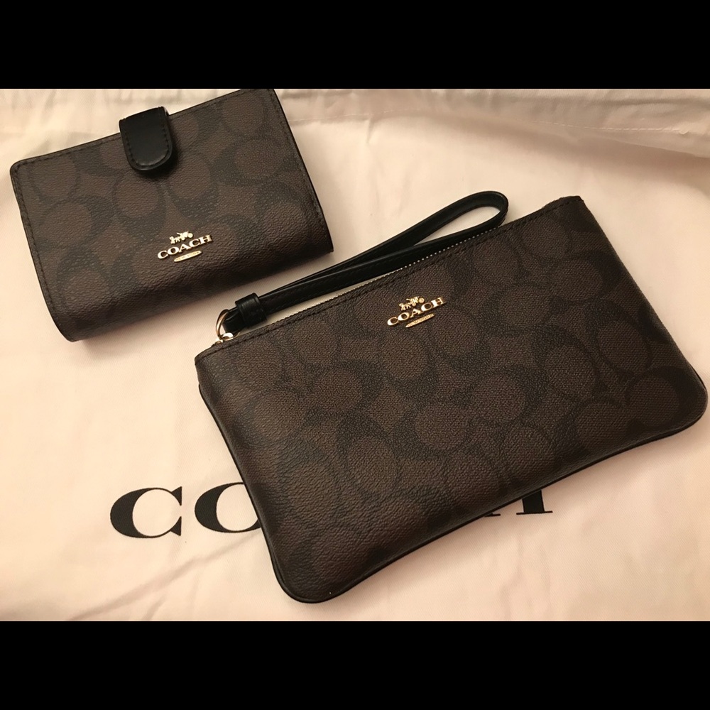 Coach wallet and Large wristlet set